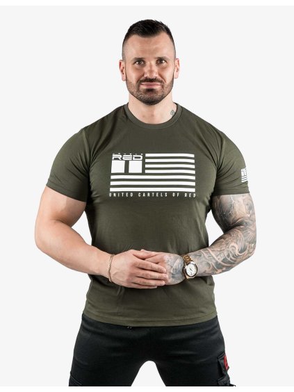 United Cartels Of Red UCR™ T-shirt Army Green/White