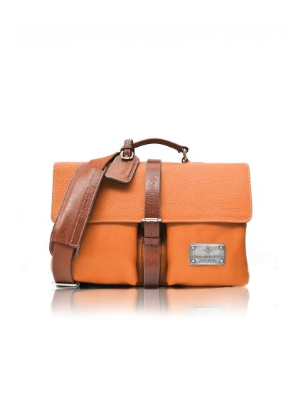 SIGNATURE ALTER ORANGE HANDMADE 100% GENUINE LEATHER BAG