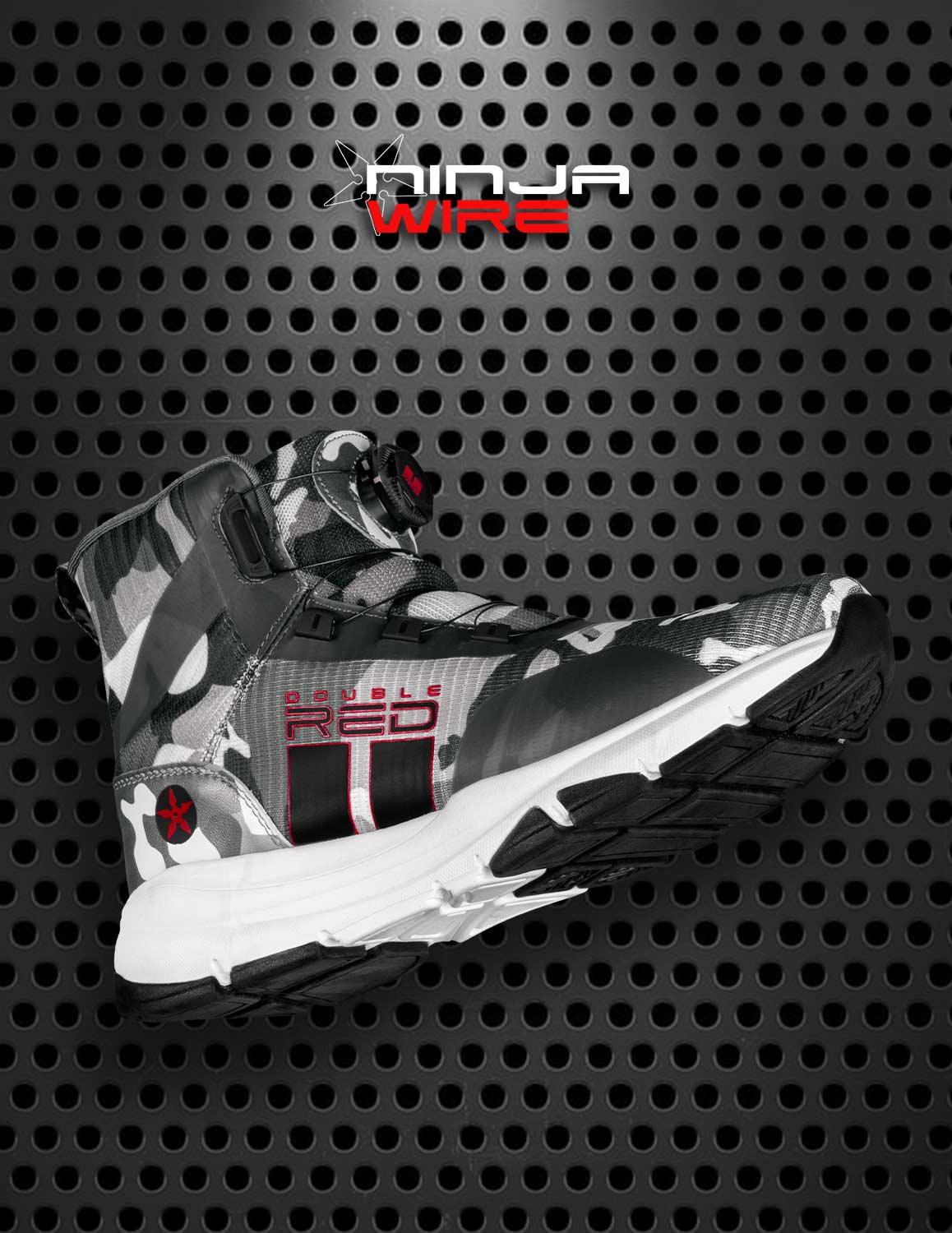 WIRE™ Ninja B&W™ CAMO Boots - DOUBLE RED