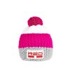 DOUBLE RED COURCHEVEL Pompom Cap Grey/Pink/White