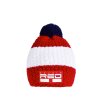DOUBLE RED COURCHEVEL Pompom Cap Red/White