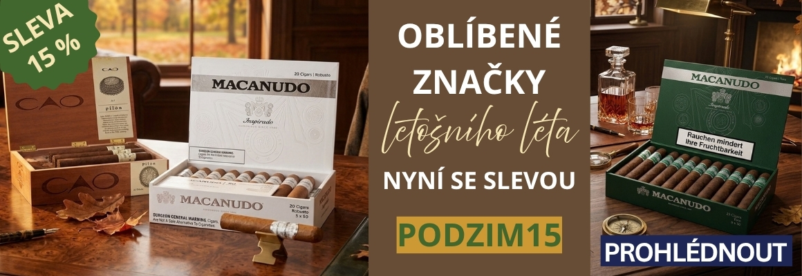 CAO a Macanudo sle slevou 15 % pouze do 30. září 2026