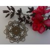 Filigrán / kovový výřez květinový ozdobný 55 mm, bronz