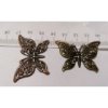 Filigrán motýl malý kovový 39×26 mm, barva: bronz a měď