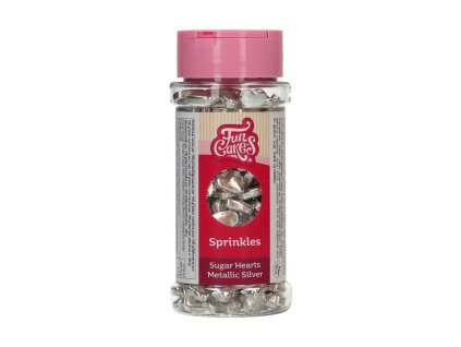 FUNCAKES2024 F52220 FunCakes Sugar Hearts Metallic Silver 1 JPG 1