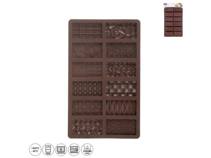 Forma silikón čokoláda tabuľky 12 hnedá