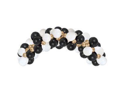 balonova girlanda zlato cierna 70ks 5m