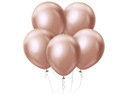 set metalickych balonov 7ks 12 ruzovo zlate
