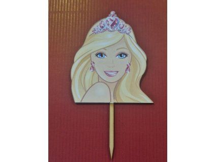 Drevený zápich Barbie - hlava