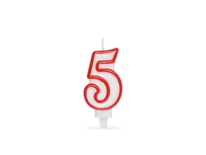 Sviečka číslová "5" 75 mm