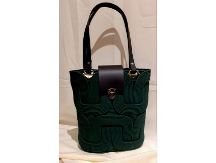 Čtvercová kabelka-lahvově zelená