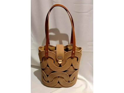 Kruhová handmade kabelka sušenka