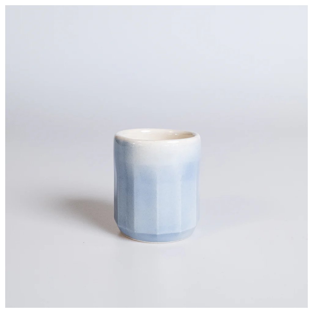 Retro cup with blue ombré decoration