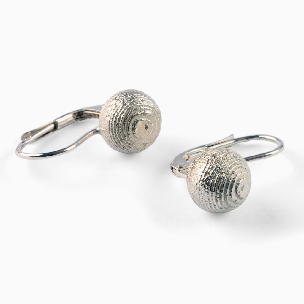 Earrings Ball dangle silver
