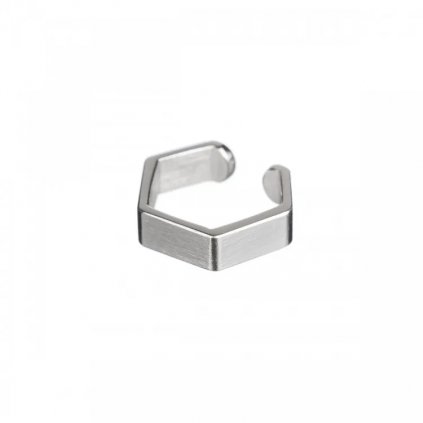 ear cuff hexagon silver
