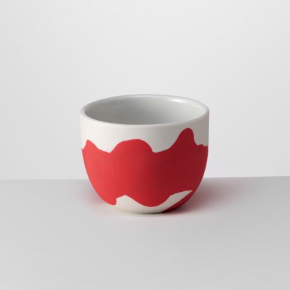 Cappuccino cup Wave red