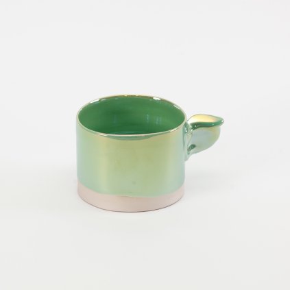 Šálek na cappuccino s ouškem světle zelený