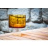 Cube whisky glass amber