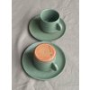 Espresso cup with handle XS green leaf