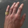 Ring Jan Glyphs ring wide gold-plated