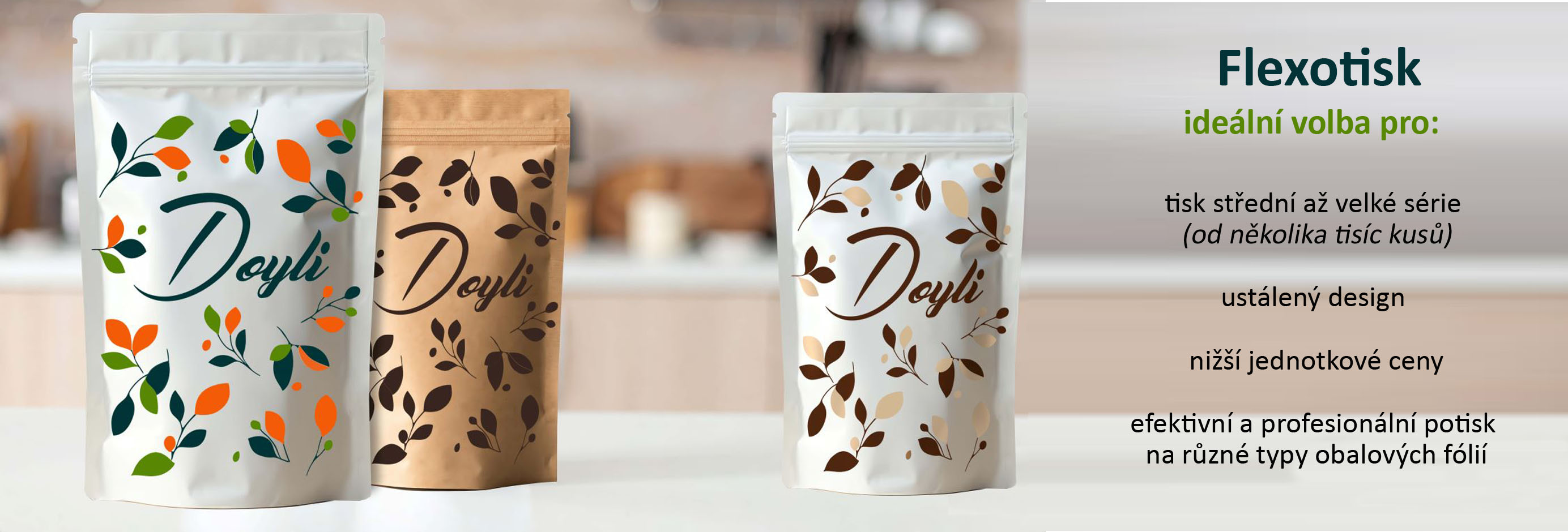 Doypack s vlastním potiskem