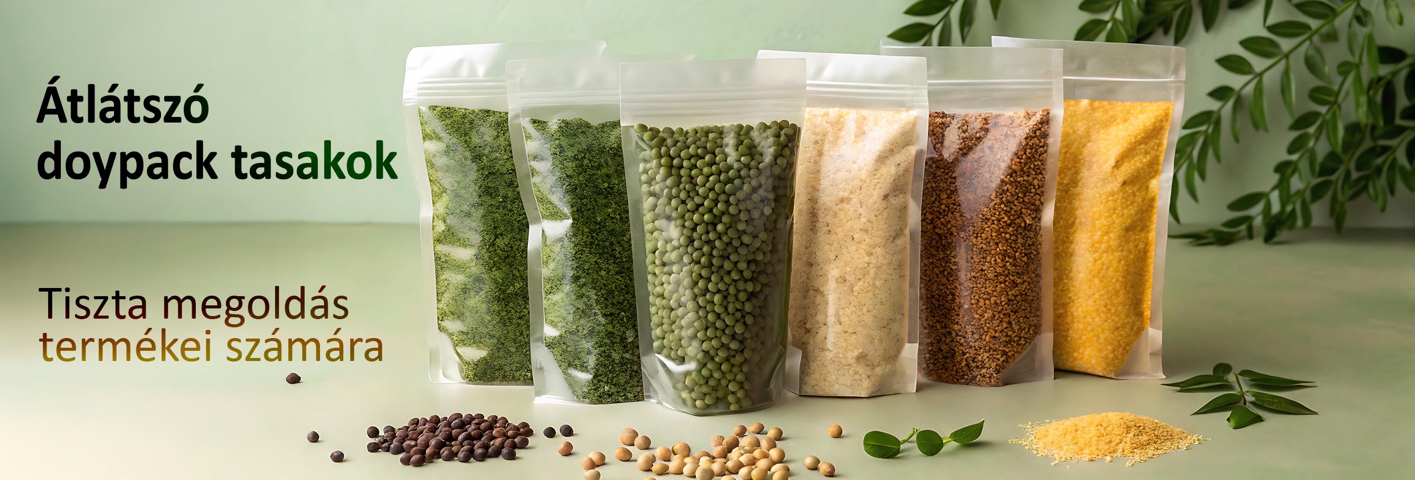 Átlátszó Doypack tasakok