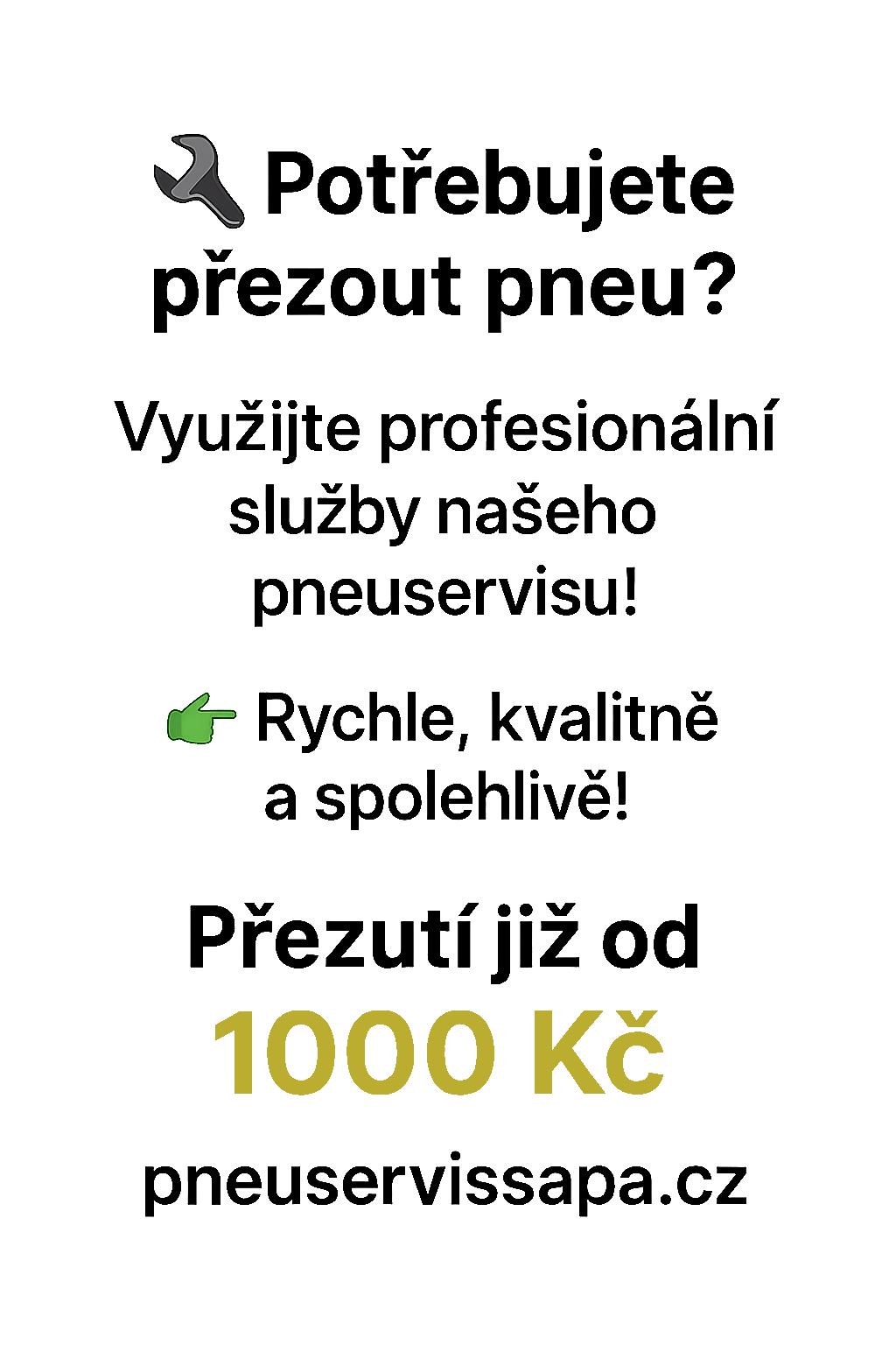 Přezutí pneu již od 1000kč v našem pneuservise