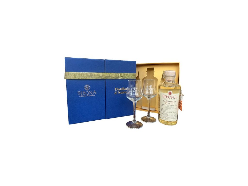 Sibona Grappa di Moscato + 2 skleničky  40%0.50l