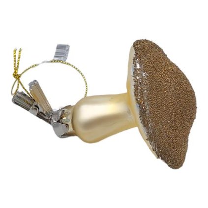 SKLENENÝ ZLATÝ HRÍBIK so štipcom 8cm