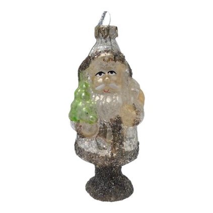 STRIEBORNÝ SANTA 10 CM