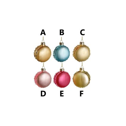 SKLENENÉ MAKRÓNKY MIX6  6 cm