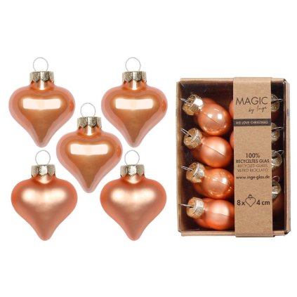 SKLENENÉ SRDIEČKA LOSOSOVÉ 8 ks