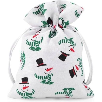 mikulasske vrecusko imitacia juty snehuliak