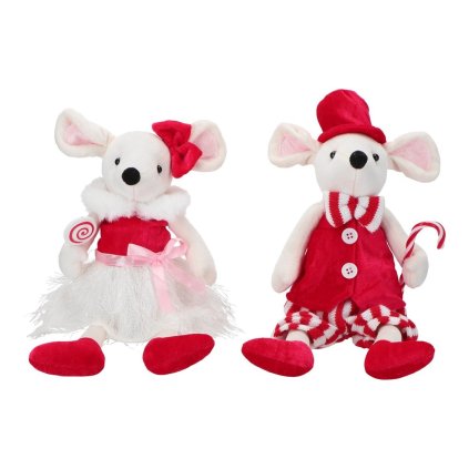 sediaca myska cerveno biela