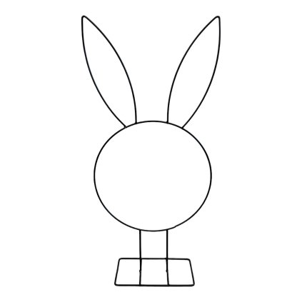 KOVOVY ZAJACIK NA PODSTAVCI