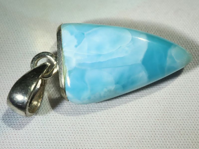 Larimar - kámen - stříbrný přívěsek, šperk, pravý minerál modrý - Atlantida - Karibské moře