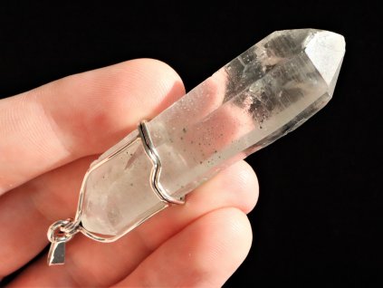 krystal kristal oboustranny stribrny privesek 1