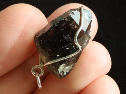 morion cerna zahneda krystal privesek stribrny vysocina cesky kamen obrazek 1
