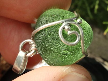 vltavinovy privesek moldavite pendeat silver 1