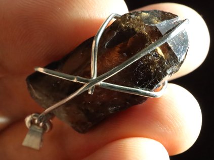 morion krystal privesek drahy kov 1