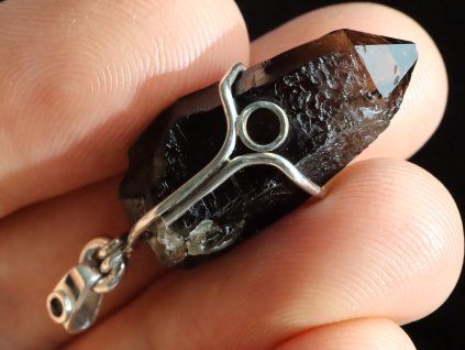 morion krystalek stribrny privesek prodej cena obrazek 1