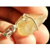 Žluté až zlatavé libyjské pouštní sklo - stříbrný přívěsek