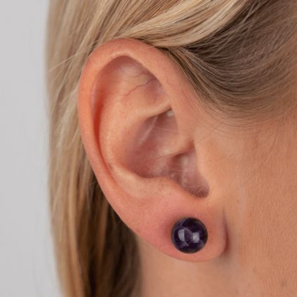 Náušnice s Ametystem  - stříbro 925/1000