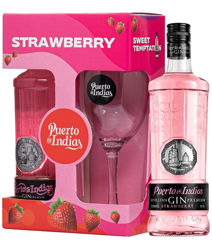 Puerto de Indias Strawberry dárková kazeta 0.7l