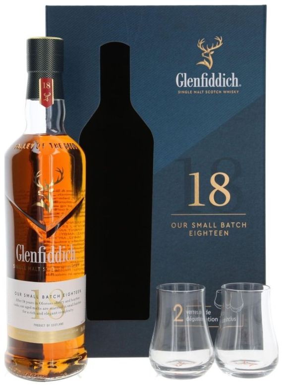 Glenfiddich 18y + 2 skleničky 0.7l