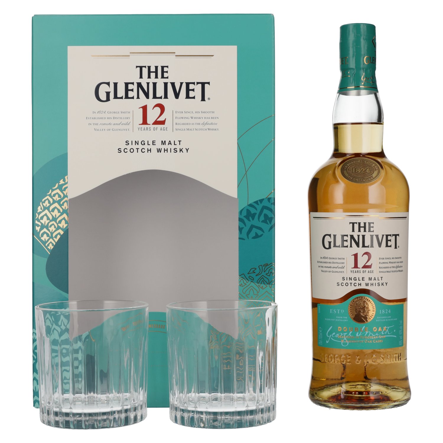 Glenlivet 12 YO + 2 skleničky