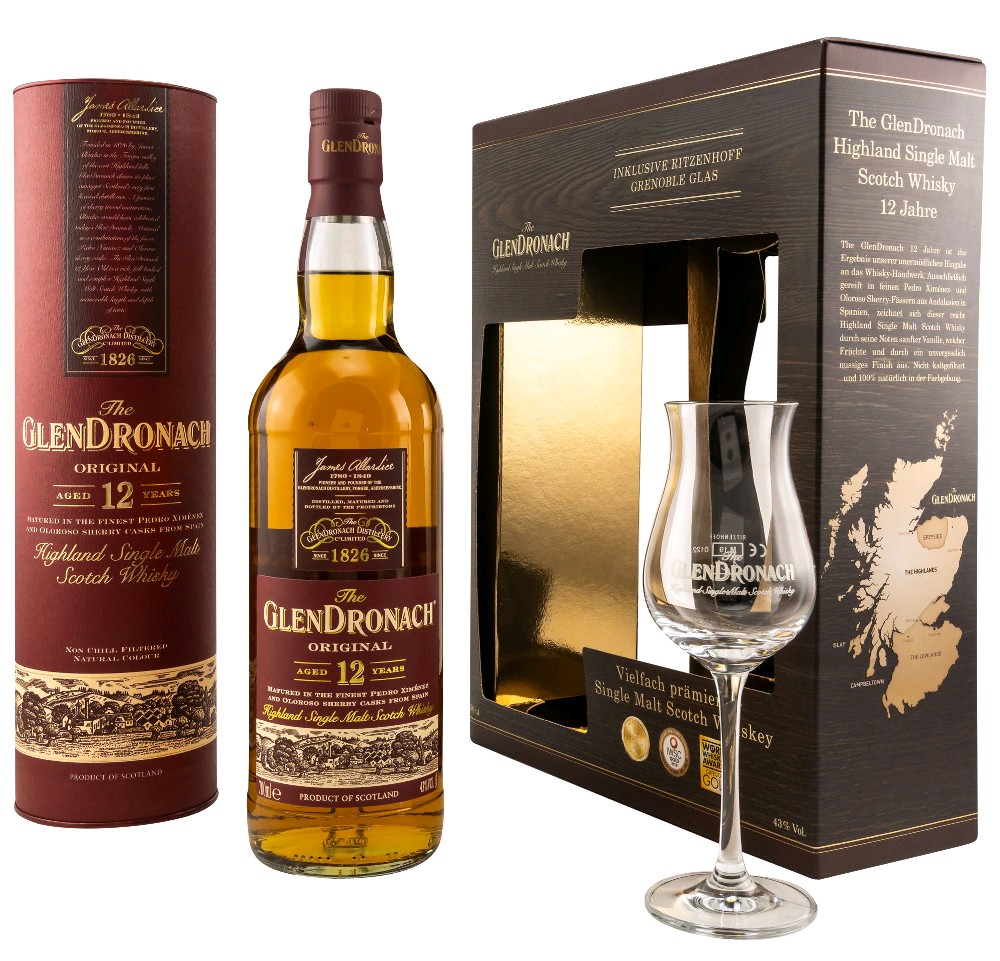 Whisky Glendronach 12y Original + sklo gB 43%0.70l