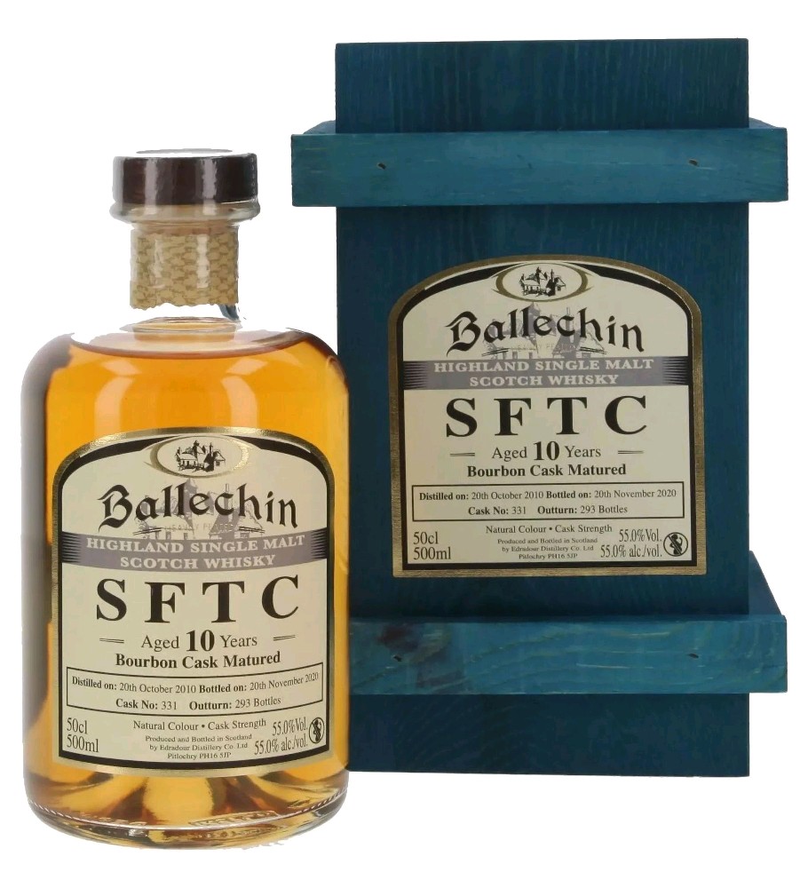 Whisky Ballechin SFTC 2010 Bourbon Cask 10y 55%0.50l