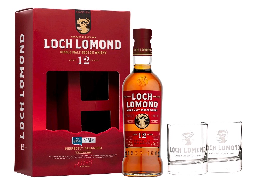 Whisky Loch Lomond 12y Perfectly balanced + 2glass gB 46%0.70l