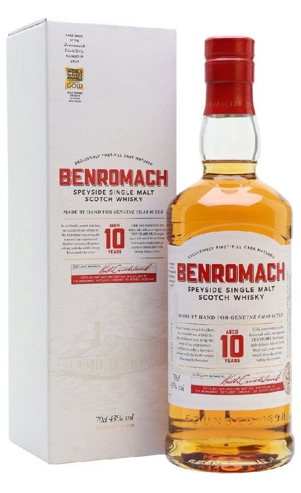 Whisky Benromach 10y bílá krabička gB 43%0.70l